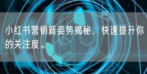 小红书营销新姿势揭秘，快速提升你的关注度。