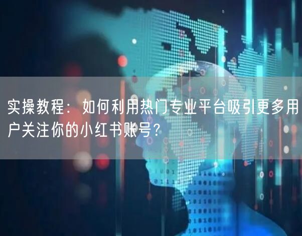 实操教程：如何利用热门专业平台吸引更多用户关注你的小红书账号？