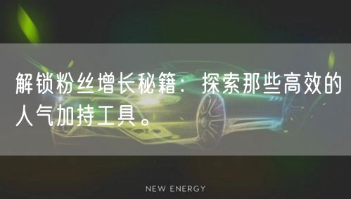 解锁粉丝增长秘籍：探索那些高效的人气加持工具。