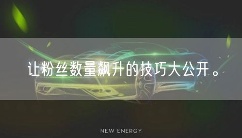 让粉丝数量飙升的技巧大公开。