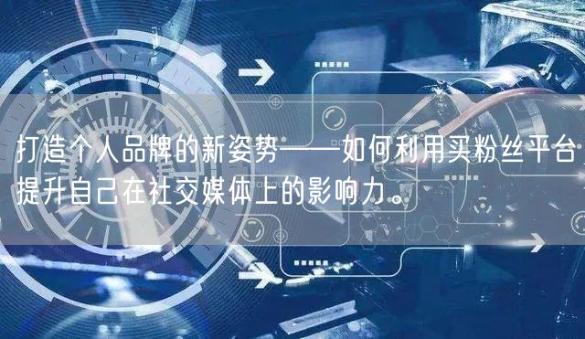 打造个人品牌的新姿势——如何利用买粉丝平台提升自己在社交媒体上的影响力。