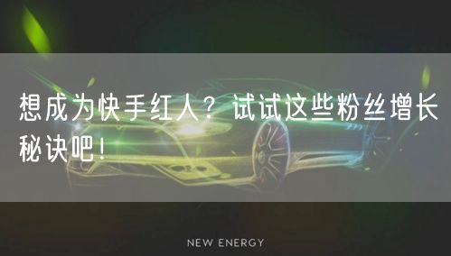 想成为快手红人？试试这些粉丝增长秘诀吧！