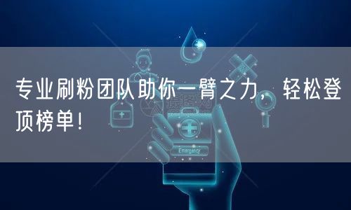 专业刷粉团队助你一臂之力，轻松登顶榜单！