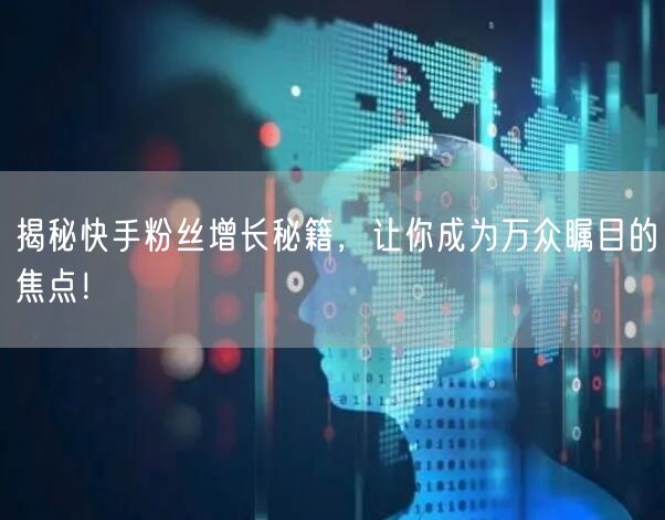 揭秘快手粉丝增长秘籍，让你成为万众瞩目的焦点！