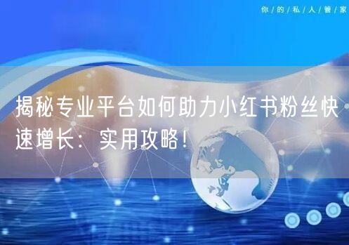 揭秘专业平台如何助力小红书粉丝快速增长：实用攻略！