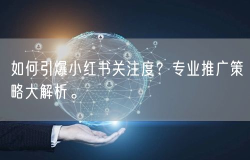 如何引爆小红书关注度？专业推广策略大解析。