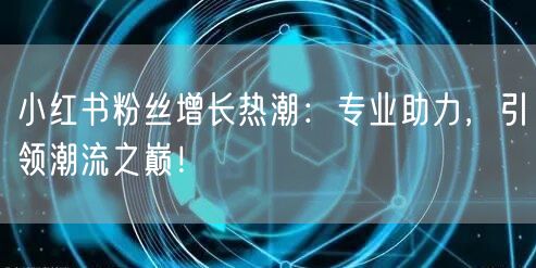 小红书粉丝增长热潮：专业助力，引领潮流之巅！