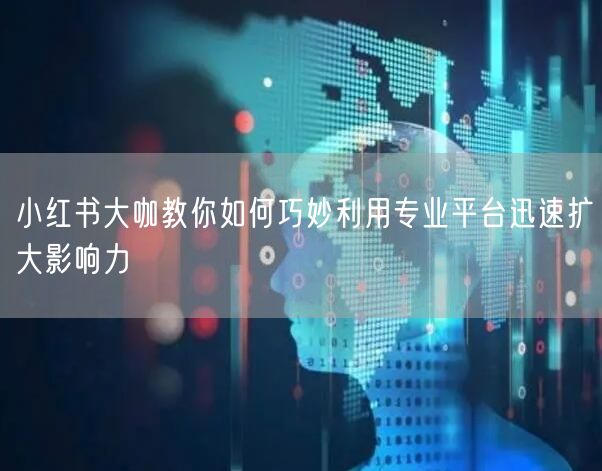 小红书大咖教你如何巧妙利用专业平台迅速扩大影响力