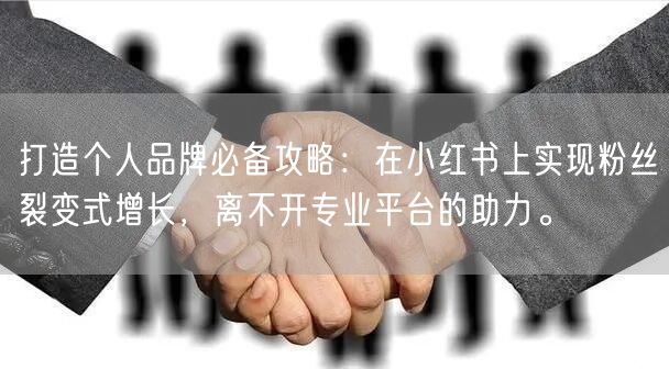 打造个人品牌必备攻略：在小红书上实现粉丝裂变式增长，离不开专业平台的助力。