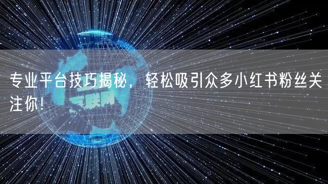 专业平台技巧揭秘，轻松吸引众多小红书粉丝关注你！