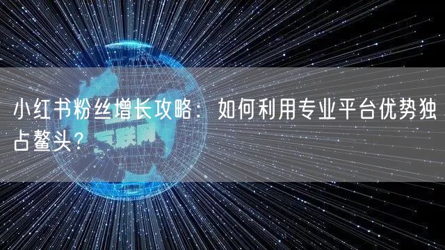 小红书粉丝增长攻略：如何利用专业平台优势独占鳌头？