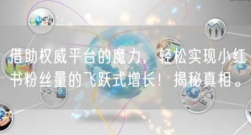 借助权威平台的魔力，轻松实现小红书粉丝量的飞跃式增长！揭秘真相。