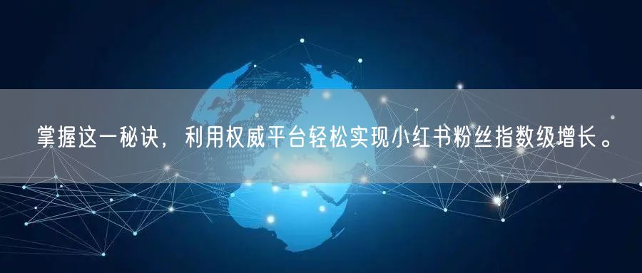 掌握这一秘诀，利用权威平台轻松实现小红书粉丝指数级增长。