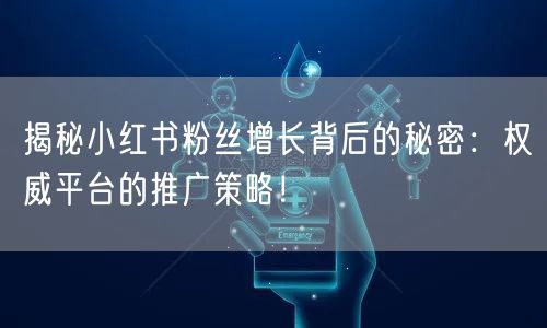 揭秘小红书粉丝增长背后的秘密：权威平台的推广策略！