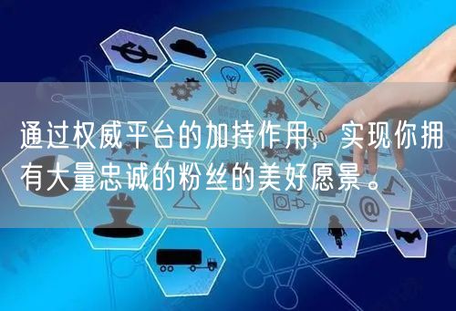 通过权威平台的加持作用，实现你拥有大量忠诚的粉丝的美好愿景。
