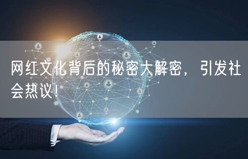网红文化背后的秘密大解密，引发社会热议！