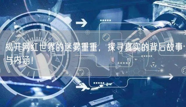 揭开网红世界的迷雾重重，探寻真实的背后故事与内涵！