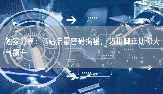 独家分享：B站流量密码揭秘，巧用脚本助你人气飙升