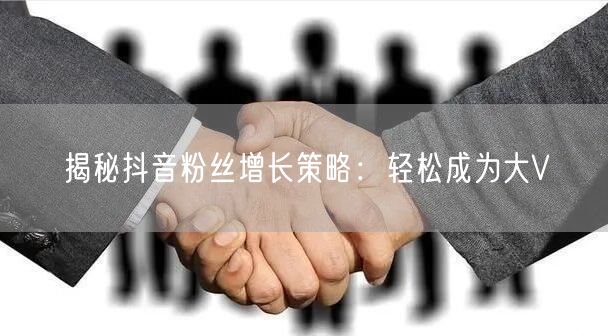 揭秘抖音粉丝增长策略：轻松成为大V