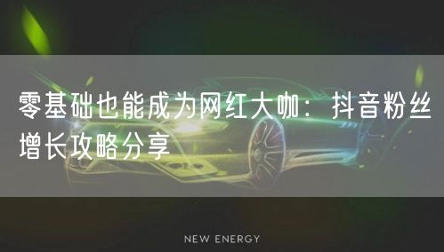 零基础也能成为网红大咖：抖音粉丝增长攻略分享