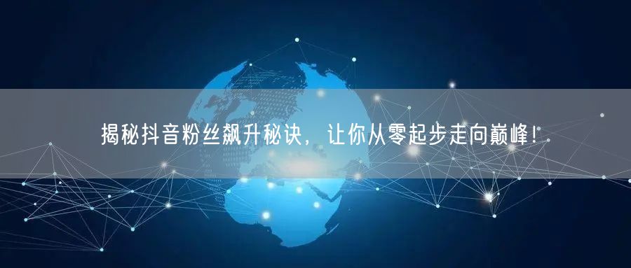 揭秘抖音粉丝飙升秘诀，让你从零起步走向巅峰！