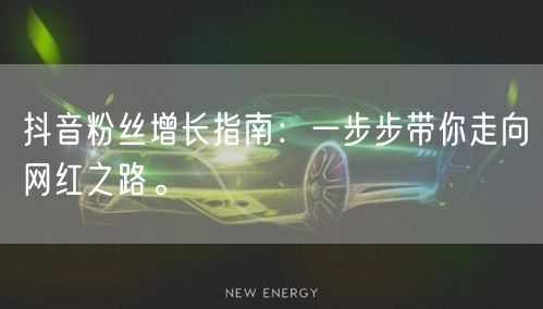 抖音粉丝增长指南：一步步带你走向网红之路。