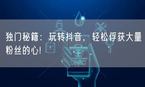 独门秘籍：玩转抖音，轻松俘获大量粉丝的心!