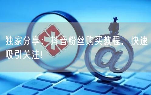 独家分享：抖音粉丝购买教程，快速吸引关注!