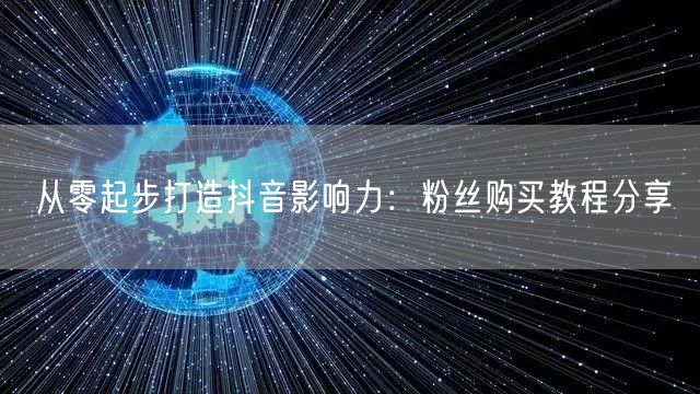从零起步打造抖音影响力：粉丝购买教程分享