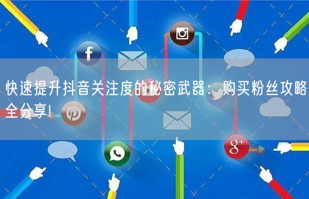 快速提升抖音关注度的秘密武器：购买粉丝攻略全分享!