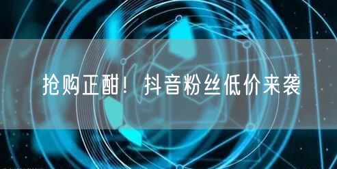 抢购正酣！抖音粉丝低价来袭