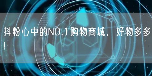抖粉心中的NO.1购物商城，好物多多!
