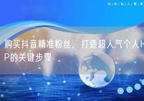购买抖音精准粉丝，打造超人气个人IP的关键步骤
