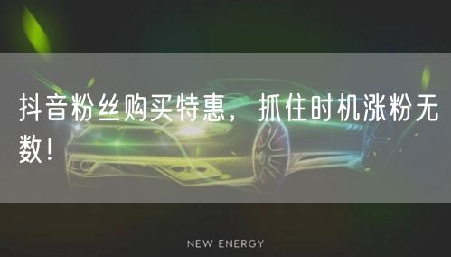 抖音粉丝购买特惠，抓住时机涨粉无数！