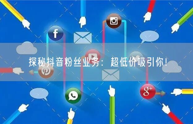 探秘抖音粉丝业务：超低价吸引你！