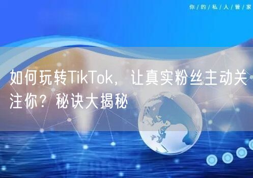 如何玩转TikTok，让真实粉丝主动关注你？秘诀大揭秘
