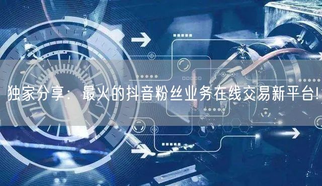 独家分享：最火的抖音粉丝业务在线交易新平台!