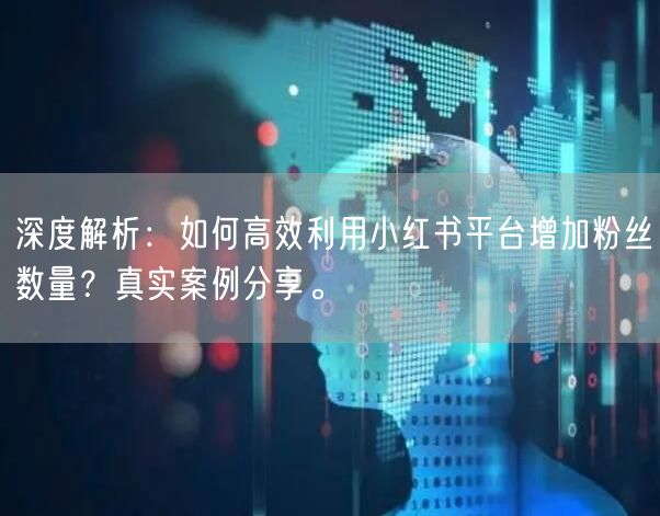 深度解析：如何高效利用小红书平台增加粉丝数量？真实案例分享。