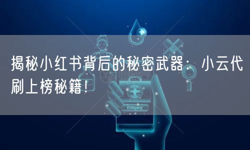 揭秘小红书背后的秘密武器：小云代刷上榜秘籍！