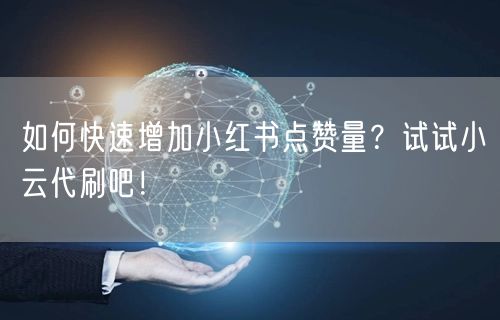 如何快速增加小红书点赞量？试试小云代刷吧！
