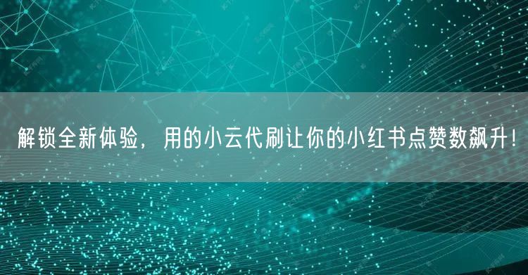 解锁全新体验，用的小云代刷让你的小红书点赞数飙升！
