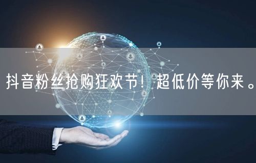 抖音粉丝抢购狂欢节！超低价等你来。